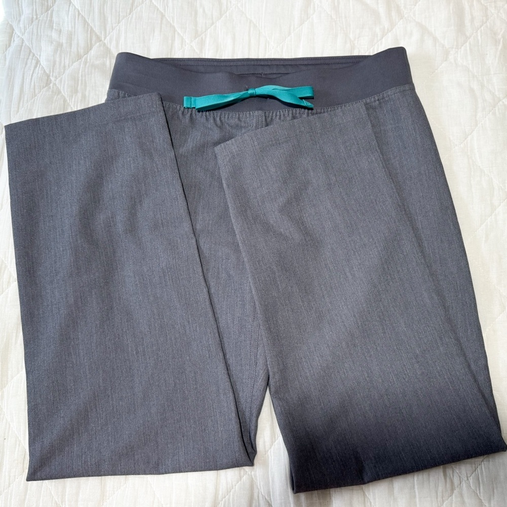 Gray Women's Pants with Teal Accent